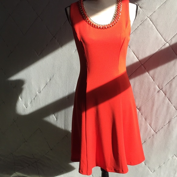 Badgley Mischka Dresses & Skirts - Women's fit and flare Orange cocktail dress.